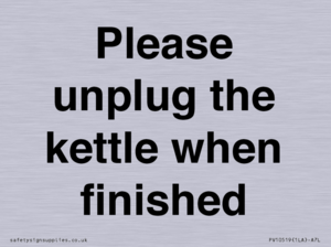 Please unplug the kettle when finished